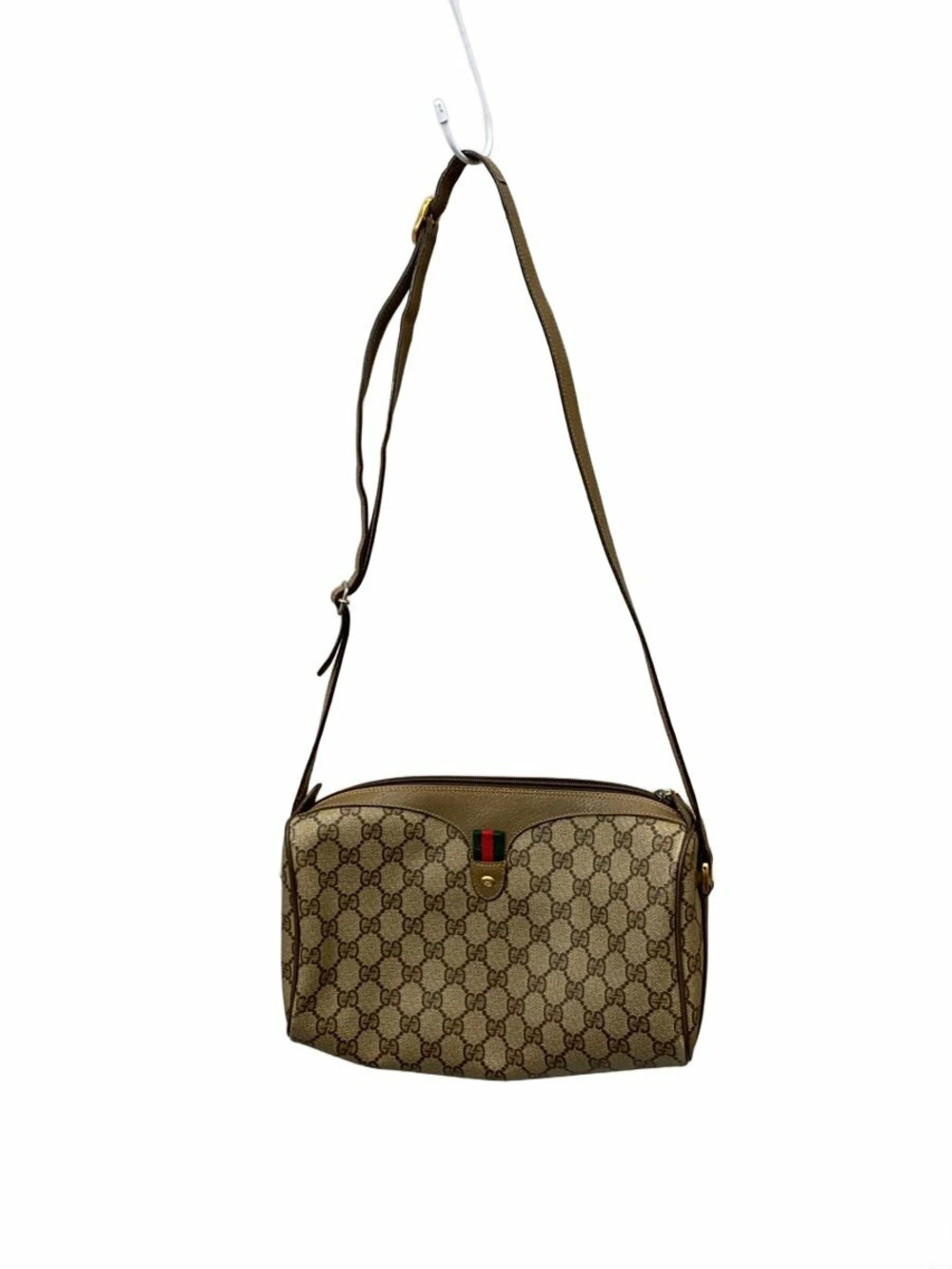 Gucci GG Supreme Web Sherry Line Bag monogram stripe Brown
